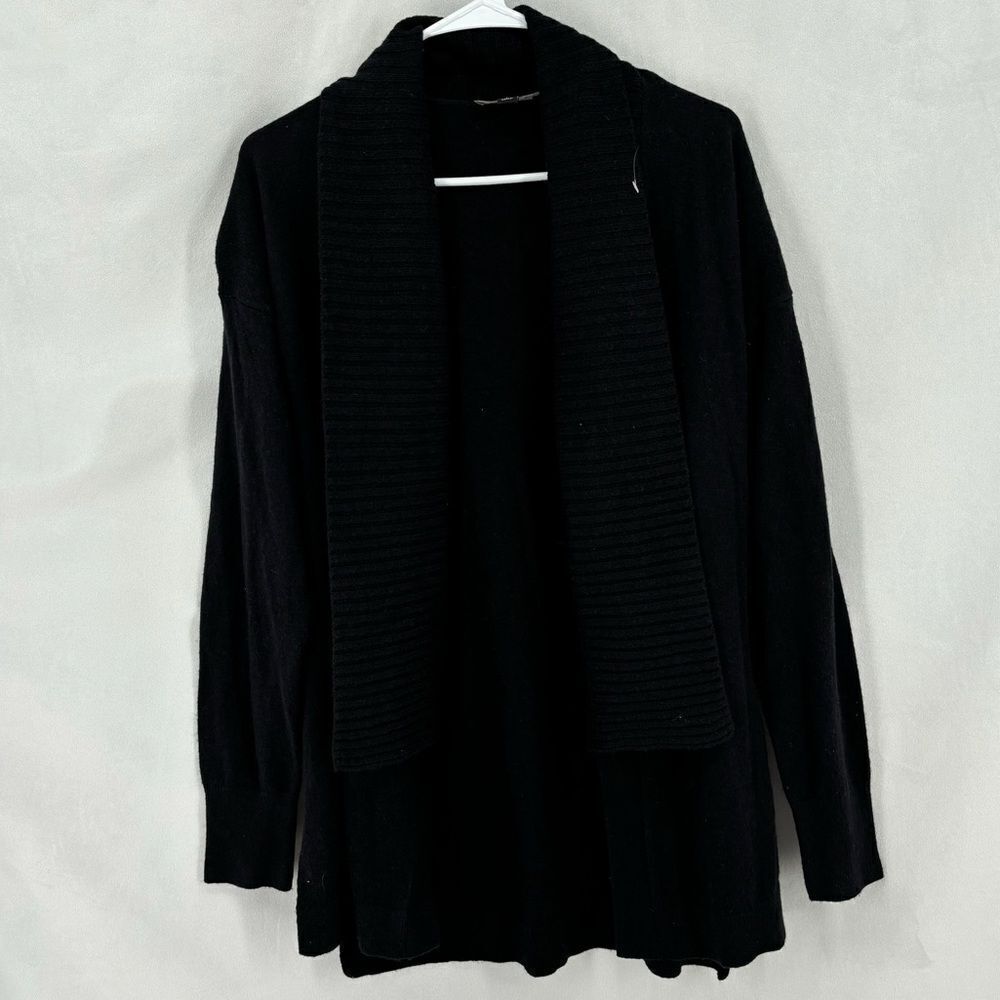 Ann Taylor Women’s Small Black Knit Long Sleeve Wool Blend Cardigan Open Front